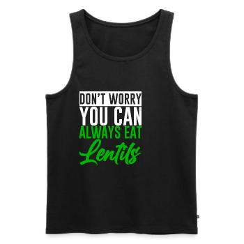 Don't Worry You Can Always Eat Lentils 2 - Männer Premium Bio Tank Top - Schwarz - Vorne - AI Model Male 178 light (178cm)