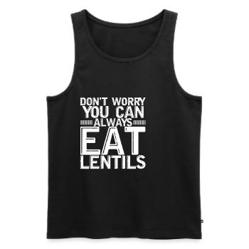 Don't Worry You Can Always Eat Lentils 3 - Männer Premium Bio Tank Top - Schwarz - Vorne - AI Model Male 178 light (178cm)