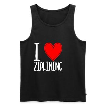 I Love Ziplining - Männer Premium Bio Tank Top - Schwarz - Vorne - Michal (187cm)