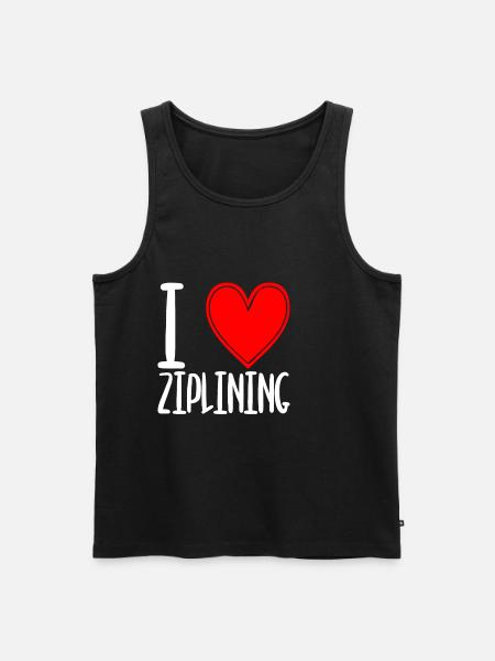 I Love Ziplining - Männer Premium Bio Tank Top - Schwarz