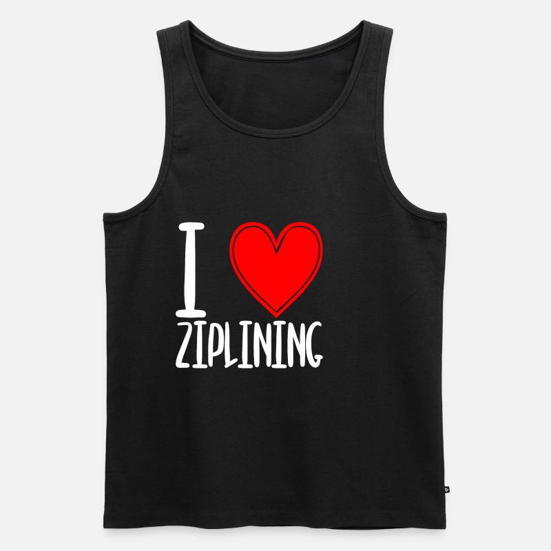 I Love Ziplining - Männer Premium Bio Tank Top - Schwarz