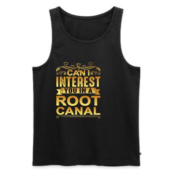 Can I Interest You In A Root Canal - Männer Premium Bio Tank Top - Schwarz - Vorne - Michal (187cm)