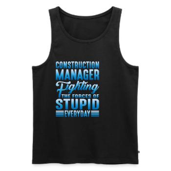 Construction Manager, Fighting Forces Of Stupid 2 - Männer Premium Bio Tank Top - Schwarz - Vorne - Michal (187cm)