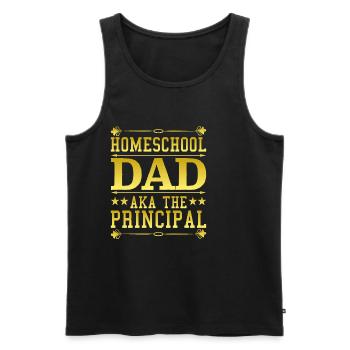 Homeschool Dad Aka The Principal - Men's Premium Organic Tank Top - black - Front - AI Model Male 178 light (178cm)