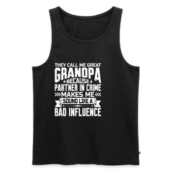 Grandpa because Partner in Crime Makes Me Bad 2 - Men's Premium Organic Tank Top - black - Front - AI Model Male 178 light (178cm)