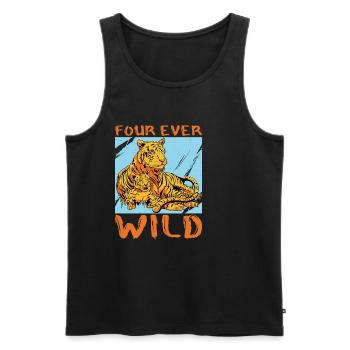 Four Ever Wild 35 - Männer Premium Bio Tank Top - Schwarz - Vorne - Michal (187cm)