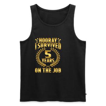 Hooray I Survived 5 Years On The Job 5 - Men's Premium Organic Tank Top - black - Front - Michal (187cm)