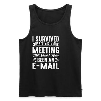 I Survived Another Meeting 20 - Men's Premium Organic Tank Top - black - Front - AI Model Male 178 light (178cm)