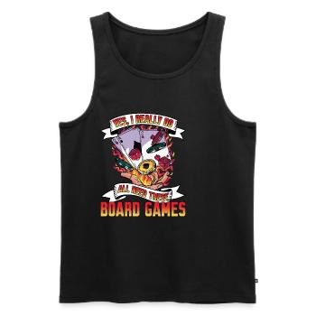 Yes, I Really Do All Need These Board Games 4 - Men's Premium Organic Tank Top - black - Front - AI Model Male 178 light (178cm)