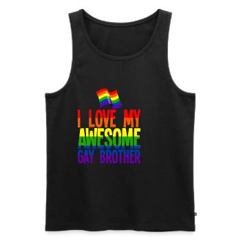 J’aime mon super frère gay 4 - Débardeur bio Premium Homme - noir - Devant - Michal (187cm)