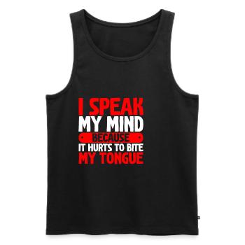 Speak My Mind Because It Hurts To Bite My Tongue 2 - Men's Premium Organic Tank Top - black - Front - AI Model Male 178 light (178cm)