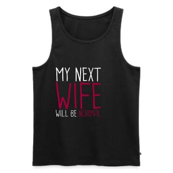 Ma prochaine femme sera normale - Débardeur bio Premium Homme - noir - Devant - Michal (187cm)