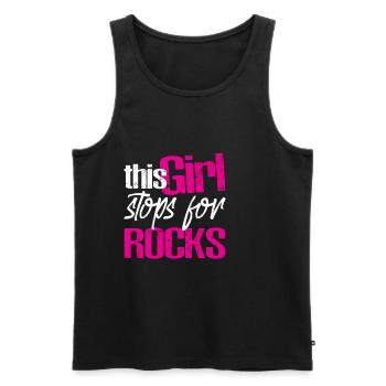 Cette fille s’arrête pour Rocks 4 - Débardeur bio Premium Homme - noir - Devant - AI Model Male 178 light (178cm)