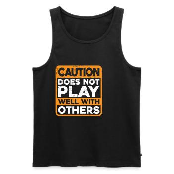 Caution Does Not Play Well With Others 38 - Männer Premium Bio Tank Top - Schwarz - Vorne - AI Model Male 178 light (178cm)