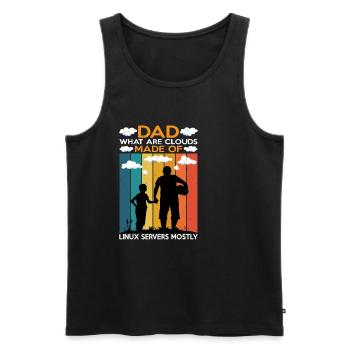 What Are Clouds Made Of, Linux Servers Mostly 7 - Men's Premium Organic Tank Top - black - Front - AI Model Male 178 light (178cm)