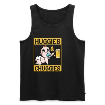Huggies et Chuggies 20 - Débardeur bio Premium Homme - noir - Devant - Michal (187cm)