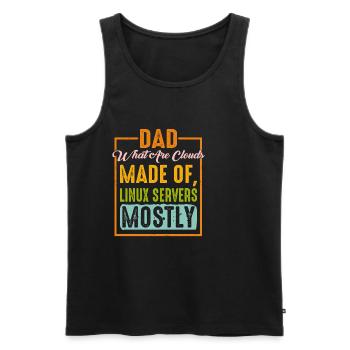 What Are Clouds Made Of, Linux Servers Mostly 9 - Men's Premium Organic Tank Top - black - Front - AI Model Male 178 light (178cm)