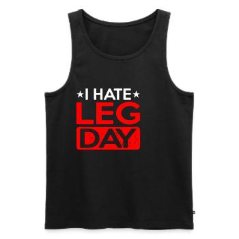 I Hate Leg Day 12 - Men's Premium Organic Tank Top - black - Front - AI Model Male 178 light (178cm)