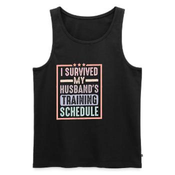 I Survived My Husband's Training Schedule 15 - Männer Premium Bio Tank Top - Schwarz - Vorne - AI Model Male 178 light (178cm)