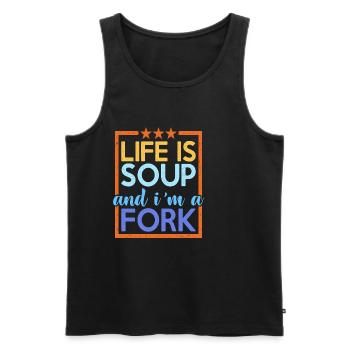 Life Is Soup And I'm A Fork 13 - Men's Premium Organic Tank Top - black - Front - Michal (187cm)