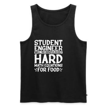 Will Do Ridiculously Hard Math Equations For Food2 - Men's Premium Organic Tank Top - black - Front - AI Model Male 178 light (178cm)