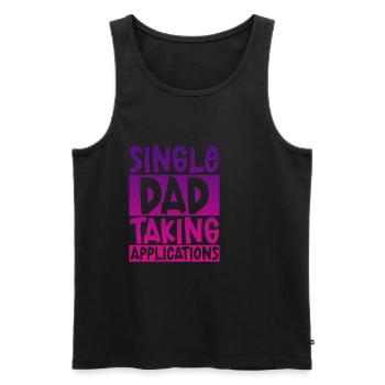 Single Dad Taking Application 4 - Men's Premium Organic Tank Top - black - Front - AI Model Male 178 light (178cm)