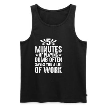 5 minutes de jeu stupide sauvent souvent du travail 2 - Débardeur bio Premium Homme - noir - Devant - Michal (187cm)
