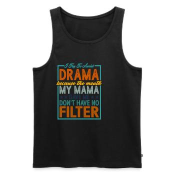 La bouche que ma maman m’a donnée n’a pas de filtre 2 - Débardeur bio Premium Homme - noir - Devant - Michal (187cm)