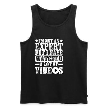 Not An Expert But I Have Watched A Lot Of Videos - Männer Premium Bio Tank Top - Schwarz - Vorne - AI Model Male 178 light (178cm)