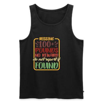 Missing 100+ Pounds, No Reward, Do Not Report 2 - Männer Premium Bio Tank Top - Schwarz - Vorne - Michal (187cm)