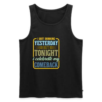 I Quit Drinking Yesterday But Tonight 2 - Men's Premium Organic Tank Top - black - Front - AI Model Male 178 light (178cm)