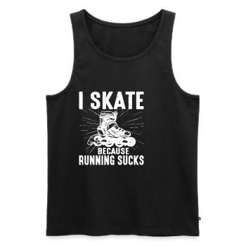 Je patine parce que courir craint 2 - Débardeur bio Premium Homme - noir - Devant - Michal (187cm)