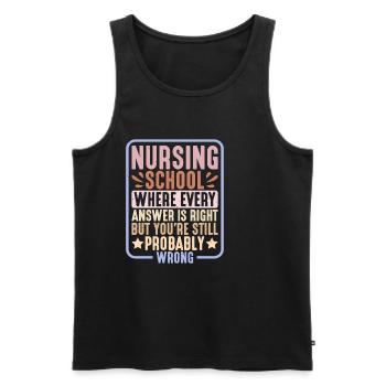 École d’infirmières où chaque réponse est juste 2 - Débardeur bio Premium Homme - noir - Devant - Michal (187cm)