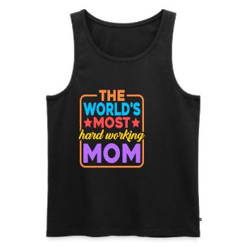 The World's Most Hard Working Mom 2 - Men's Premium Organic Tank Top - black - Front - AI Model Male 178 light (178cm)