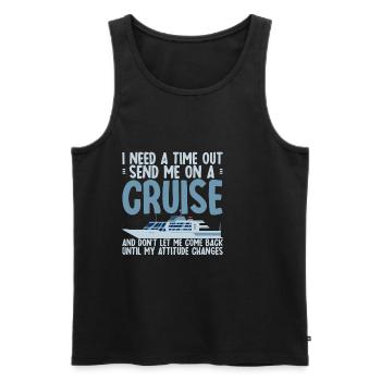 J’ai besoin d’un temps mort, envoyez-moi en croisière 2 - Débardeur bio Premium Homme - noir - Devant - AI Model Male 178 light (178cm)