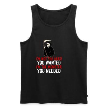 Not The Hero You Wanted, The Monster You Needed 4 - Männer Premium Bio Tank Top - Schwarz - Vorne - Michal (187cm)