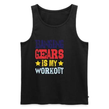 Banging Gears Is My Workout - Männer Premium Bio Tank Top - Schwarz - Vorne - AI Model Male 178 light (178cm)