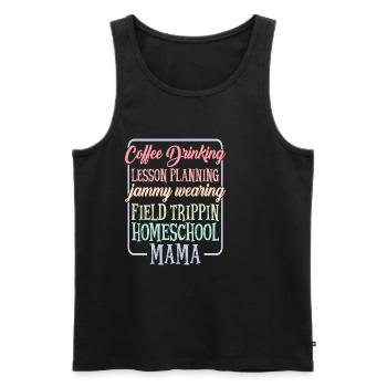 Planification de cours de consommation de café Homeschool Mama 1 - Débardeur bio Premium Homme - noir - Devant - Michal (187cm)