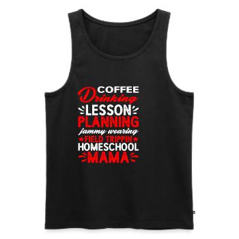 Planification de cours de consommation de café Homeschool Mama 2 - Débardeur bio Premium Homme - noir - Devant - Michal (187cm)