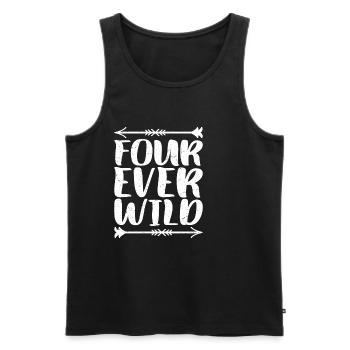 Four Ever Wild 39 - Männer Premium Bio Tank Top - Schwarz - Vorne - Michal (187cm)