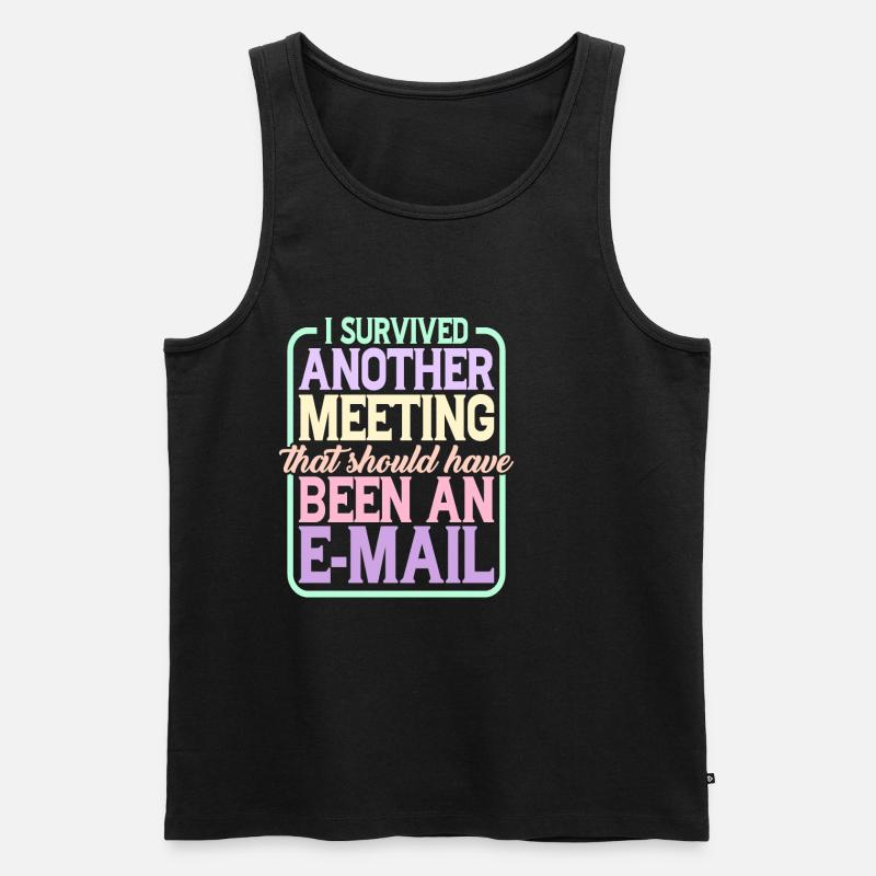 I Survived Another Meeting 24 - Männer Premium Bio Tank Top - Schwarz