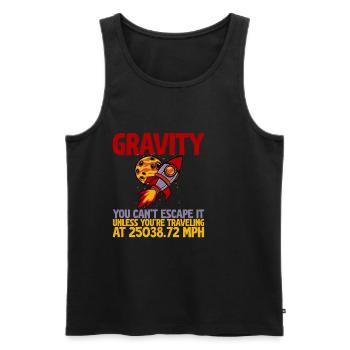 Gravity, You Can't Escape It 2 - Men's Premium Organic Tank Top - black - Front - Michal (187cm)