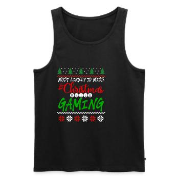 Most Likely To Miss Christmas While Gaming 4 - Men's Premium Organic Tank Top - black - Front - Michal (187cm)