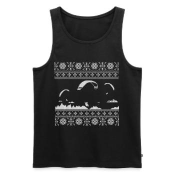 Gleitschirmflieger Strickmuster - Männer Premium Bio Tank Top - Schwarz - Vorne - AI Model Male 178 light (178cm)