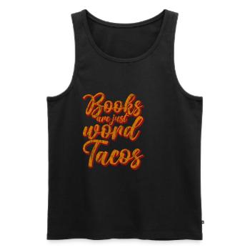 Les livres ne sont que des tacos de mots 3 - Débardeur bio Premium Homme - noir - Devant - Michal (187cm)