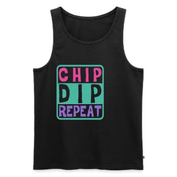 Chip Dip Repeat 7 - Männer Premium Bio Tank Top - Schwarz - Vorne - AI Model Male 178 light (178cm)