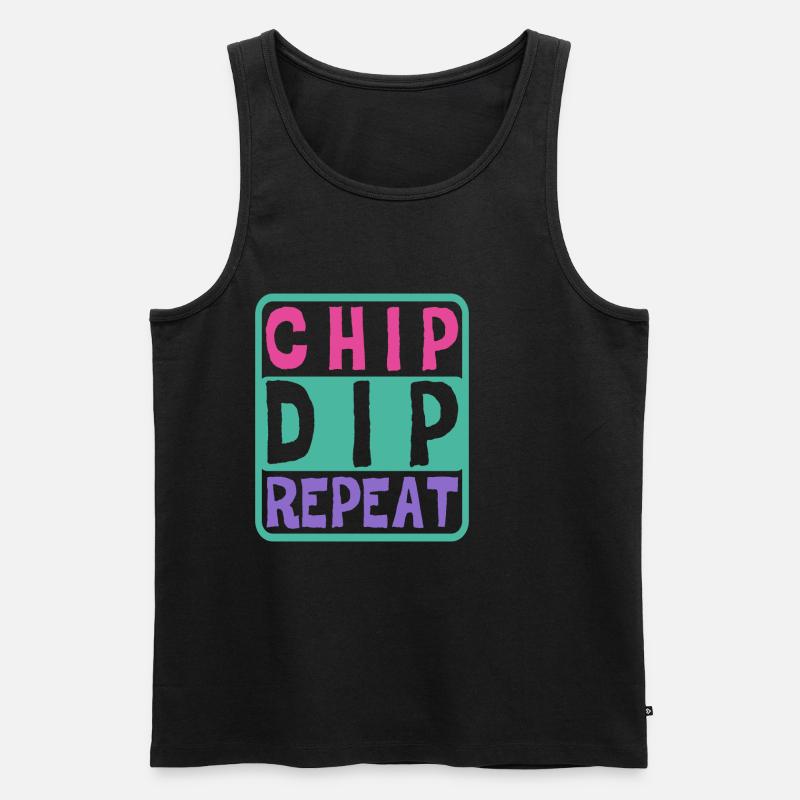 Chip Dip Repeat 7 - Männer Premium Bio Tank Top - Schwarz