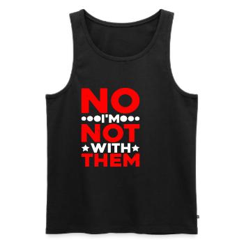 Non, je ne suis pas avec eux 12 - Débardeur bio Premium Homme - noir - Devant - Michal (187cm)