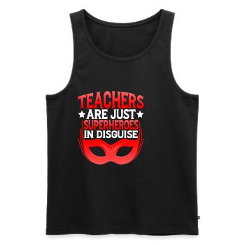Teachers Are Just Superheroes In Disguise 8 - Männer Premium Bio Tank Top - Schwarz - Vorne - Michal (187cm)