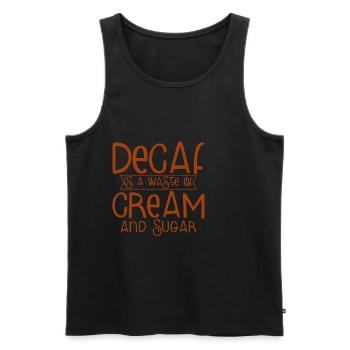 Le décaféiné est un gaspillage de crème et de sucre 2 - Débardeur bio Premium Homme - noir - Devant - AI Model Male 178 light (178cm)
